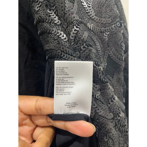 Anine Bing Black Sequin Jacket Sz XS - Picture 6 of 7